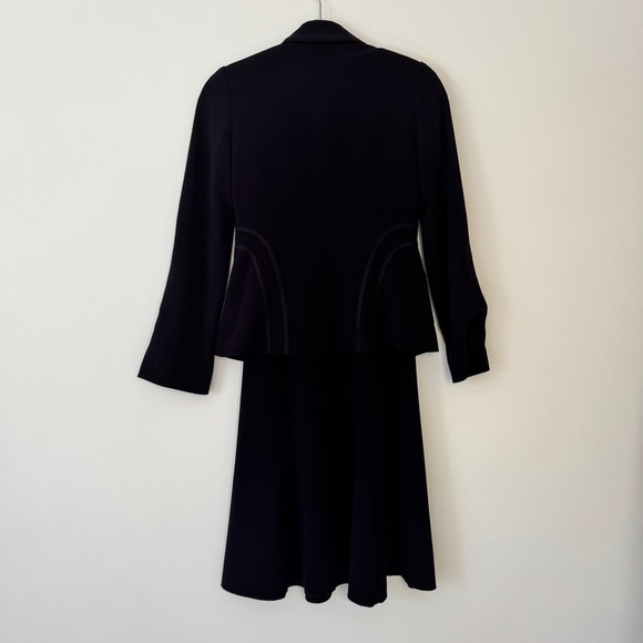 Tobias Suit Midi Dress Blazer Button Jacket Set of 2 Navy Blue Formal Wear Sz 4 - Picture 2 of 16